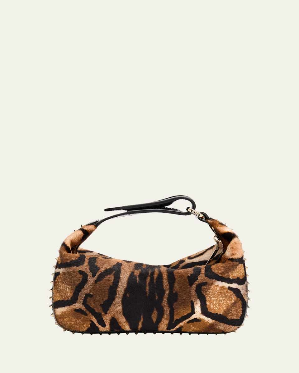 Funky Top-Handle Bag in Bengali-Print Calf Hair